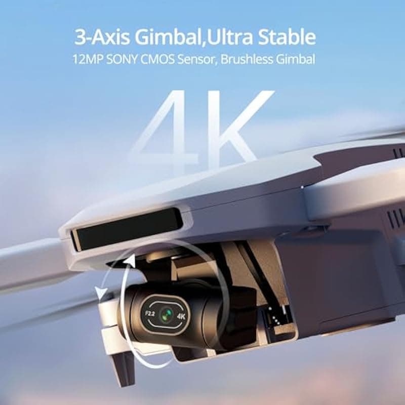 Potensic ATOM 3-Axis Gimbal 4K GPS Drone, paquete estándar con 1 juego adicional de hélices