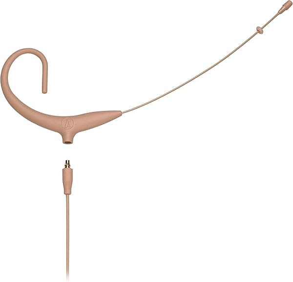 Audio-Technica BP892xCLM3-TH Compatible con Sennheiser, auricular omnidireccional con cable desmontable, conector de bloqueo de 0.138 in, beige