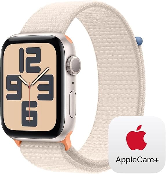 Apple Watch SE GPS 1.732 in Caja de aluminio Starlight con correa loop deportiva Starlight con AppleCare+ (2 años)
