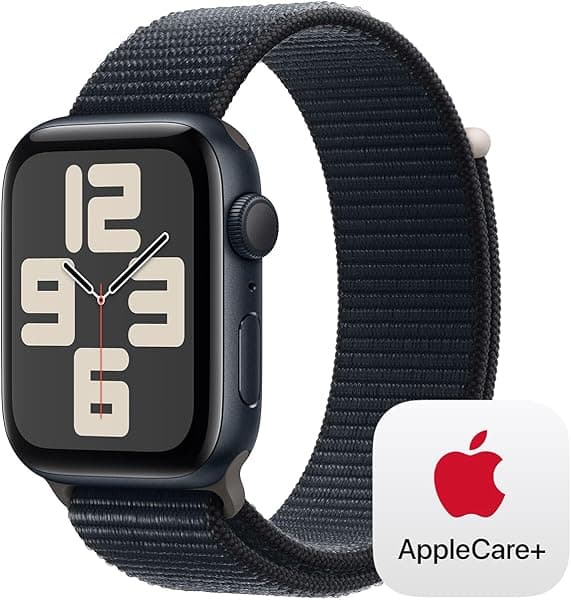 Apple Watch SE GPS 1.732 in Caja de aluminio medianoche con correa loop deportiva medianoche con AppleCare+ (2 años)