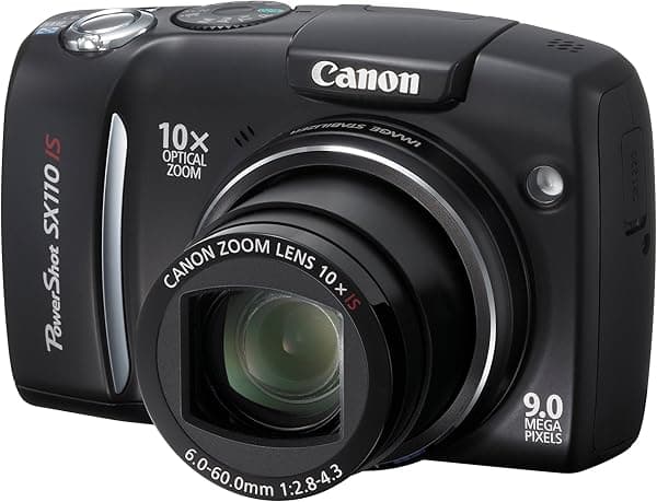 Canon Powershot SX110IS Cámara digital de 9MP con zoom estabilizado de imagen óptica 10x (negro) SX110IS Black