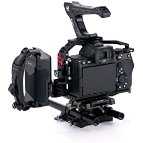 Tilta Jaula para cámara compatible con Sony a7 IV, a1, S3, R4, 73, R3, A9 Pro Kit con mango superior compacto, mango de alimentación lateral con funcionamiento/parada y cable, abrazadera HDMI y cable TA-T30-B-B
