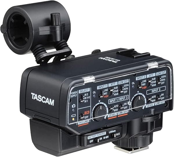 Tascam Canon Kit XLR Adaptador de micrófono para cámaras sin espejo, negro (CA-XLR2dC) CA-XLR2dAN