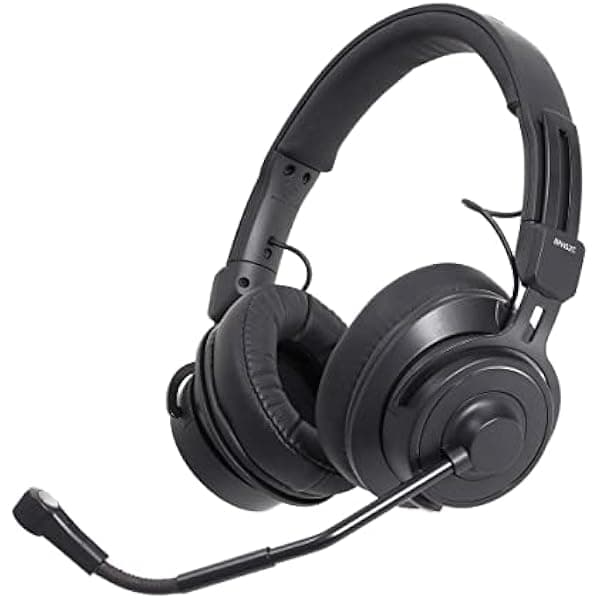 Audio-Technica BPHS2C - Auriculares estéreo de difusión con micrófono de condensador cardioide, negro, XLR/0.248 in
