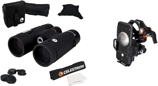 Celestron Trailseeker ED 8x42 Binoculares con adaptador universal NexYZ para smartphone de 3 ejes