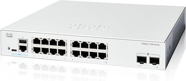 Cisco Catalyst 1300-16T-2G Switch administrable, 16 puertos GE, 2x1GE SFP, protección limitada de por vida (C1300-16T-2G)