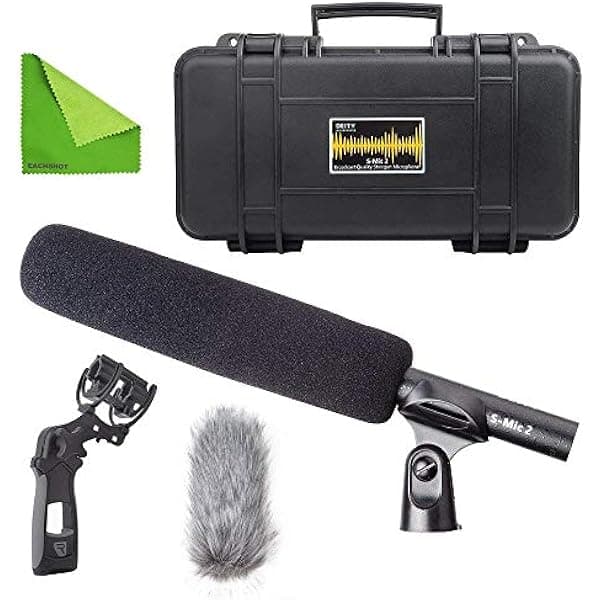 Aputure EACHSHOT Deity S-Mic 2 Location Kit Micrófono de transmisión con micrófono shotgun direccional de muy bajo ruido para transmisión de alta resolución con paño de limpieza
