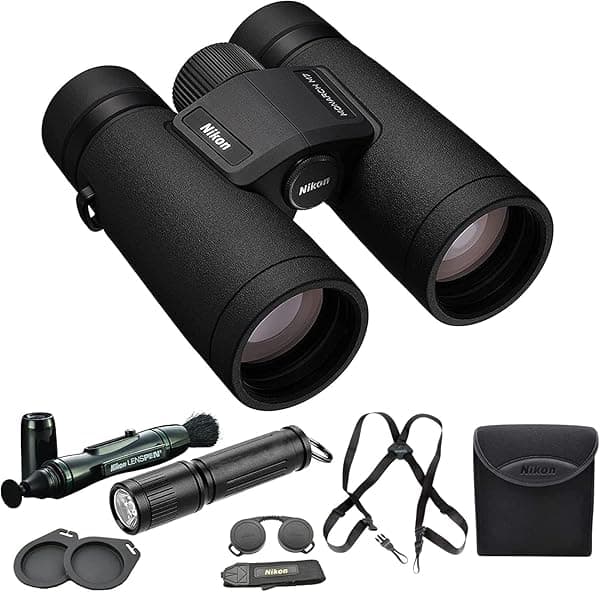 Nikon 16766 Monarch M7 10x42 Binocular con lápiz de lente, arnés y kit de linterna NIK16766_KIT1