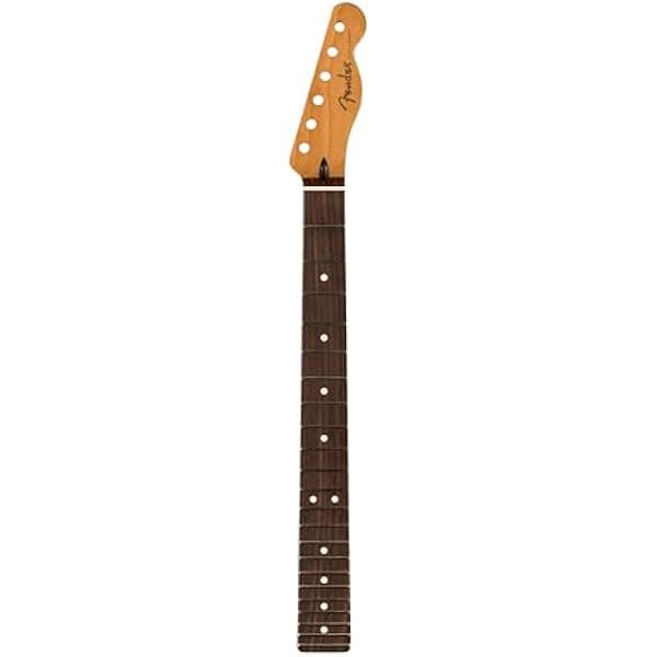 Fender Mástil de guitarra Telecaster, arce tostado satinado, 22 trastes jumbo, perfil oval plano, diapasón de arce y palisandro 990393920