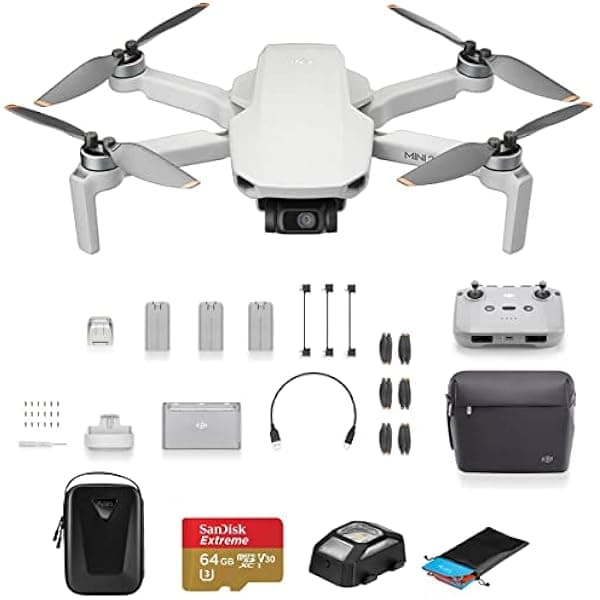 DJI Mini 2 SE Drone Fly More Combo Bundle con tarjeta microSD de 64 GB, estuche de transporte, luz anticolisión, plataforma de aterrizaje Mini 2 Se w/Fly More Kit