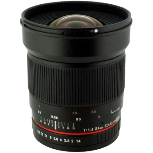 Rokinon, lente asférica gran angular, f/1.4, 24 mm RK24M-O