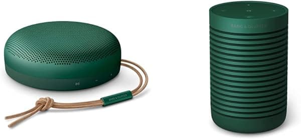 Bang & Olufsen Beosound Explore - Altavoz Bluetooth inalámbrico portátil para exteriores, IP 67 a prueba de polvo e impermeable, verde y Beosound A1 2ª generación Altavoz Bluetooth portátil inalámbrico impermeable, verde