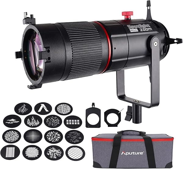 Aputure Foco mini zoom para Aputure LS 60d y 60x enfoque ajustable luces LED modificador de iluminación 15° ~30° 2X Zoom Gobos BE-Spotlight Mini Zoom