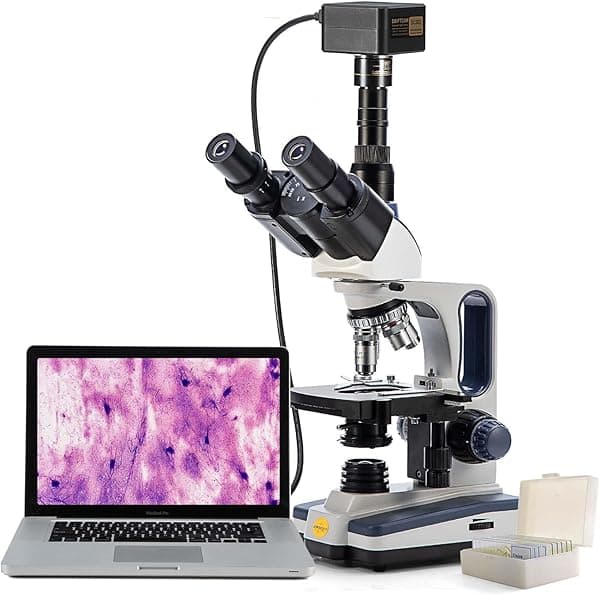 SWIFT SW350T Microscopio Trinocular 40X-2500X con Cámara Swiftcam 5MP, Plataformas Mecánicas, Compatibilidad USB 3.0 Windows/Mac/Linux 12231ST5-CAM503CK-5PBC