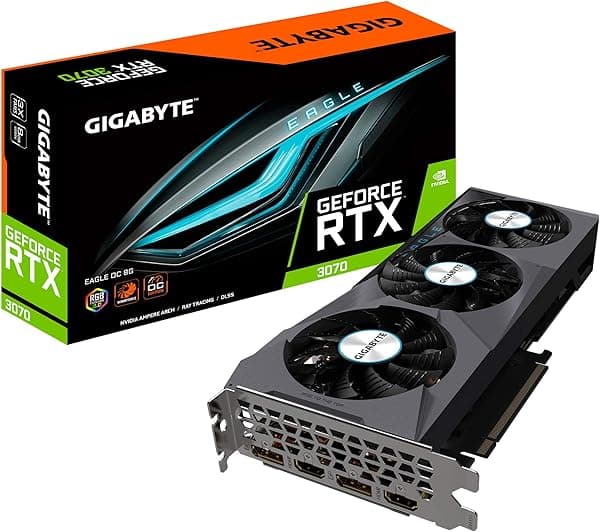 Gigabyte Tarjeta gráfica GeForce RTX 3070 Eagle OC 8G, 3 ventiladores WINDFORCE, 8 GB 256 bits GDDR6, tarjeta de video GV-N3070EAGLE OC-8GD