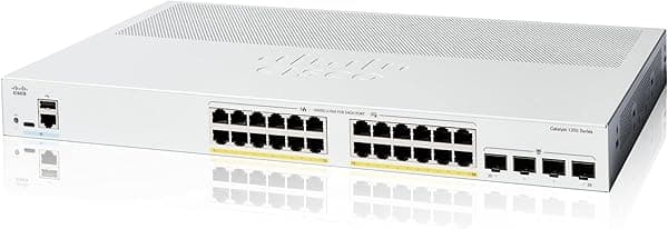 Cisco Catalyst 1200-24P-4G - Smart Switch, 24 puertos GE, PoE, 4x1GE SFP, garantía limitada de por vida (C1200-24P-4G)