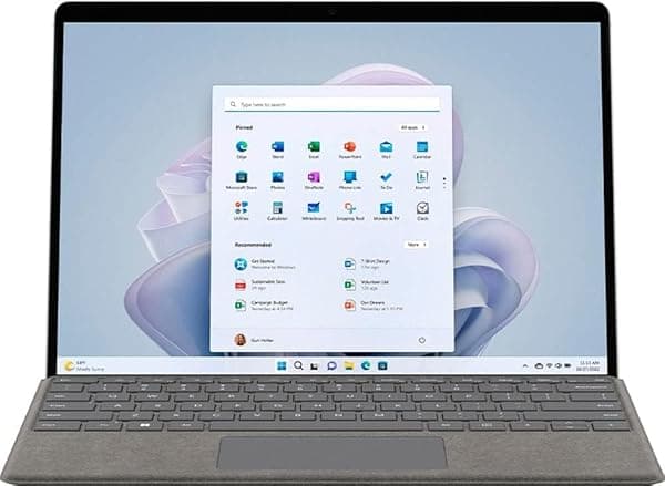 Microsoft Surface Pro 9, tableta táctil 2 en 1 de 13 pulgadas, Intel Core i5-1235U de 12ª generación, gráficos Intel Iris Xe, 8 GB DDR5 RAM, 256 GB SSD, Windows 11 Pro, Platino, solo dispositivo, con lápiz óptico MTC