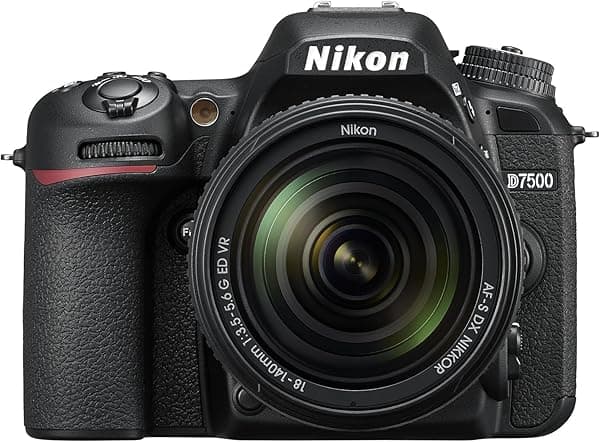 Nikon D7500 Cuerpo de la cámara con 0.709-5.512 in VR Digital DSLR Kit - Negro VBA510K002