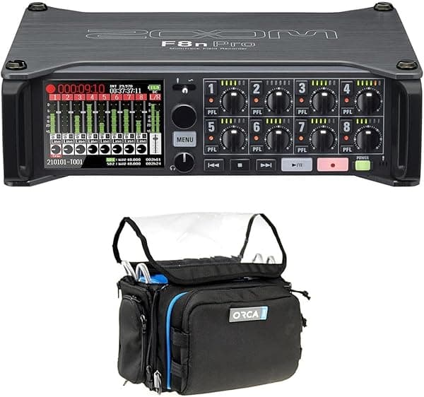 Zoom F8n Pro Grabadora de campo multipista de 8 canales con mini bolsa de sonido OR-28