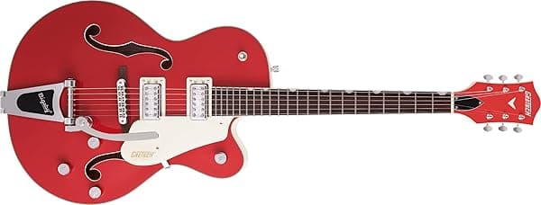 Gretsch G5410T Edición Limitada Electromatic Tri-Five Hollowbody Guitarra Eléctrica - Fiesta Red sobre Blanco Vintage 2506831540