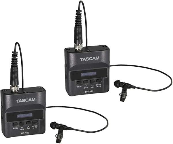 Tascam DR-10L Micro grabadora de audio portátil con micrófono Lavalier Bundle (paquete de 2)