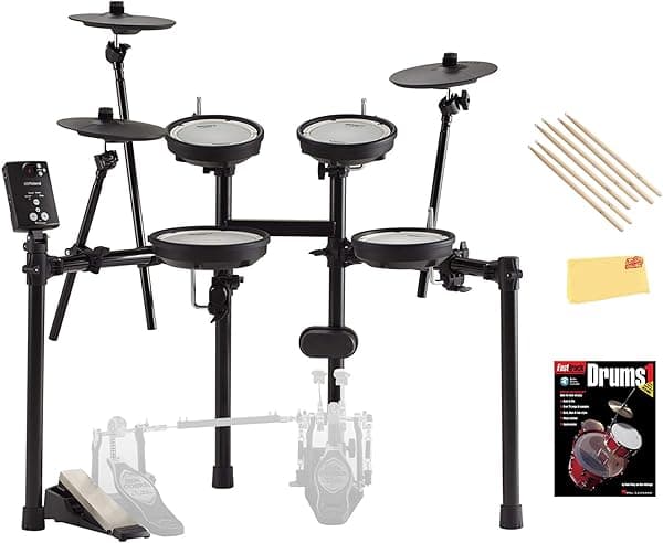Roland V-Drums TD-1DMK - Juego de batería electrónica con 3 pares de baquetas, libro de instrucciones y paño de pulido de Austin Bazaar TD-02KV