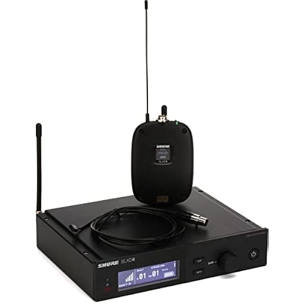 Shure Sistema de micrófono inalámbrico con Bodypack y micrófono Lavalier WL93, SLXD14/93-G58