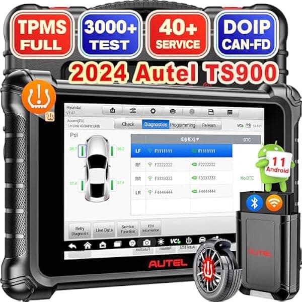 Autel MaxiTPMS TS900, último modelo 2024 de MK900-TS MX900-TS MS906TS TS608 MK808S-TS MK900, CAN-FD y DOIP, TPMS completo y programación de sensores Tesla Pro, 3000+ pruebas activas, diagnóstico completo OE MaxiTPMS TS900-US
