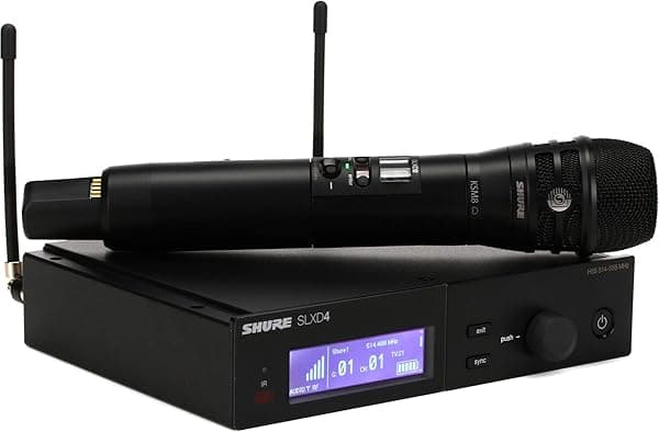 Shure Sistema de micrófono inalámbrico SLXD24/K8B con micrófono vocal portátil KSM8, SLXD24/K8B-H55