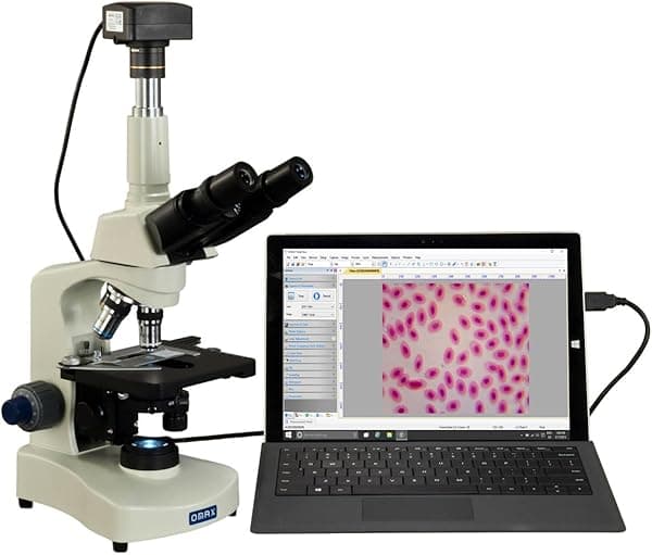 Omax 40X-2500X Super Speed USB3 18 MP Digital LED de contraste de fase, microscopio compuesto trinocular de laboratorio M8311Z-PHD-C180U3