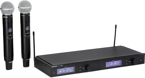 Shure SLXD24D/SM58 Sistema de micrófono inalámbrico de doble canal con 2 micrófonos de mano SM58 SLXD24D/SM58-H55