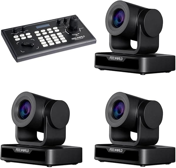 FEELWORLD USB10X Cámara PTZ 3X y Controlador PTZ KBC10 Bundle - Paquete de Cámara y Controlador de Alta Calidad para Transmisiones en Vivo