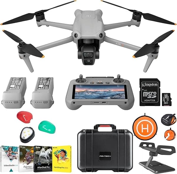 DJI Air 3 Drone Fly More Combo con RC 2 Kit completo con plataforma de aterrizaje, almohadilla para tableta, estuche rígido, software y luz CP.MA.00000693.01