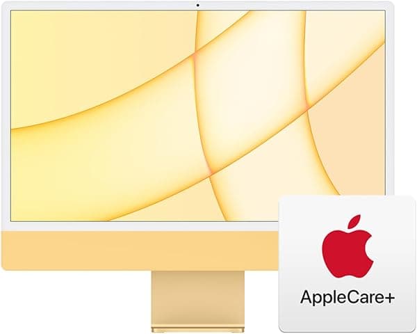 Apple Computadora de escritorio todo en uno iMac 2023 con chip M3: CPU de 8 núcleos, GPU de 10 núcleos, pantalla Retina de 24 pulgadas, almacenamiento SSD de 256 GB. Funciona con iPhone/iPad; amarillo
