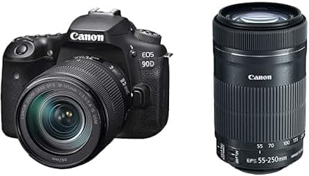 Canon EOS 90D 18-135 IS USM Kit y EF-S 55-250 f/4-5.6 IS STM