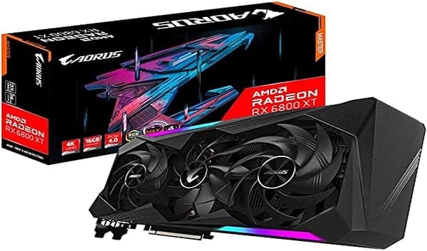 Gigabyte Tarjeta gráfica AORUS Radeon RX 6800 XT MASTER de 16 GB GV-R68XTAORUS M-16GD