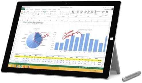 Newest Microsoft Surface Pro 3 12 inch visualización táctil Tablet | Intel Core i3 - 4020Y | 4 GB de memoria RAM | 64 GB SSD | | WiFi Bluetooth | Windows 10 Pro | incluidos Surface Pen (Plata) 43311-6090