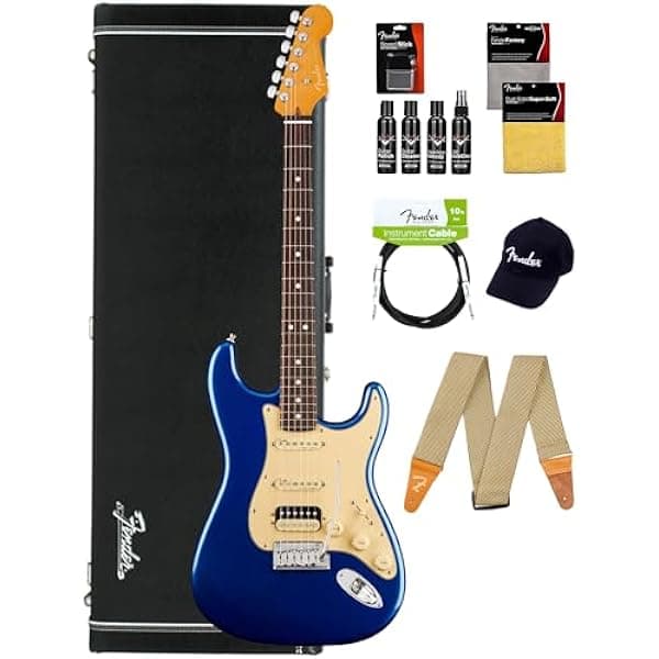 Fender American Ultra Stratocaster HSS Cobra Blue Guitarra Electrica Cuerpo Alder Diapason Palo Rosa Pickups Noiseless S-1 Tremolo 2-Point MPN 0118020795