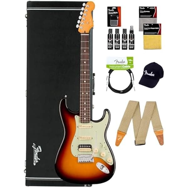 Fender American Ultra Stratocaster HSS Guitarra Electrica Ultraburst Diapason Palisandro Modern D 22 Trastes Ultra Noiseless Double Tap S-1 Tremolo 2 Puntos Estuche 118020712