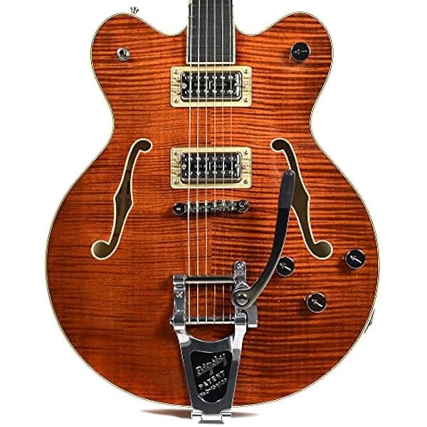 Gretsch Guitars G6609TFM Players Edition Broadkaster Bloque central con cuerda Bigsby y mancha de Bourbon de arce de llama 2400700878