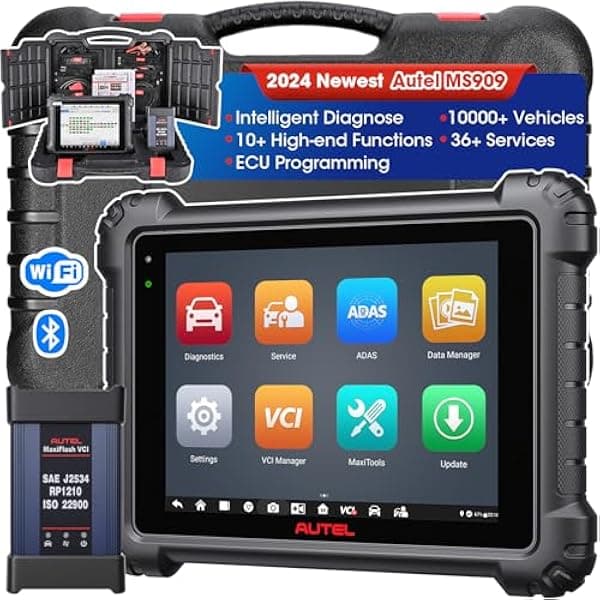 Autel MaxiSys MS909 - Escáner de diagnóstico automotor inteligente 2023, actualización de MS908SP/MaxiSys Elite, mapeo de módulos de topología, diagnóstico inteligente, codificación y Autel Maxisys MS909 US