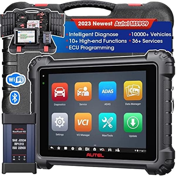 Autel Escáner MaxiSys MS909, herramienta de diagnóstico inteligente superior 2024, actualizada de Autel Maxisys Elite/MS908S Pro/MK908Pro, programación y codificación de ECU, más de 36 servicios, mapa Autel-MS909-US