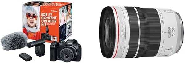 Canon EOS R7 32.5MP APS-C Kit de cámara sin espejo con lente 2.756-7.874 in f/4, negro