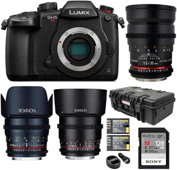Panasonic LUMIX GH5s DC-GH5S Camara Mirrorless 10.2MP Micro 4/3 C4K 60p 10-bit Dual Native ISO sin IBIS - Bundle 3 Lentes y Accesorios (7 items) 9SIV0746Z68539