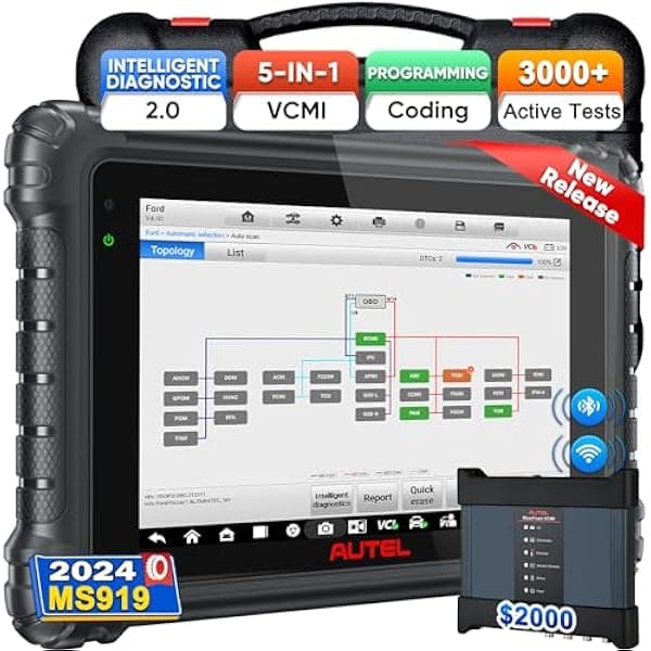Autel MaxiSys MS919, 2024 Same Ultra Up Ultra Lite MS909, Topología de diagnóstico inteligente 2.0, Herramienta de programación ECU, codificación en línea, servicio 40+, 3000+ prueba activa, fusión de MaxiSys MS919- Scanner Newer