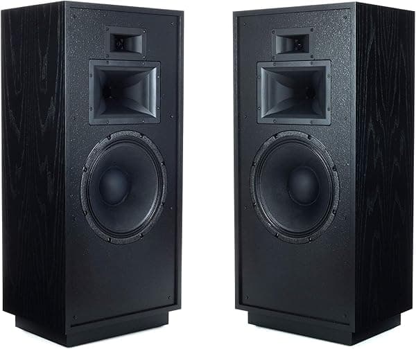 Klipsch Forte IV Heritage - Parlantes de pie con bocina de alta calidad en fresno negro FORTIVBAPR