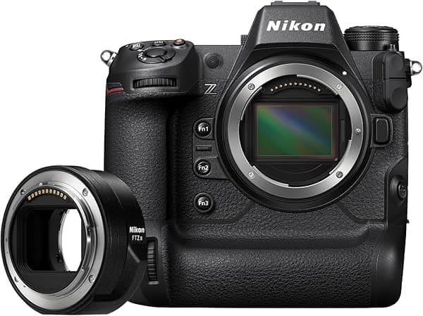 Nikon Cuerpo de cámara sin espejo con formato FX Z 9 con adaptador de montaje Nikon FTZ II