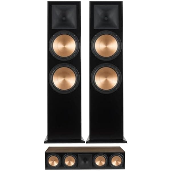 KLIPSCH RF-7 III - Par de altavoces de piso de madera de nogal hechos con un altavoz de canal central RC-64 III de madera de nogal hecho en muebles (2017) BNDL_2RF7IIIWALNUT-RC64IIIWALNUT
