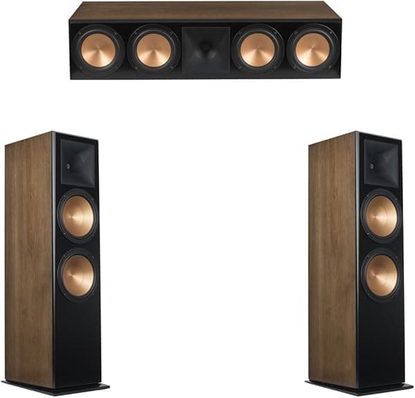Klipsch RF-7 III y RC-64 III Sistema 3.0 Walnut con Parlantes de Pie y Parlante Central Ideal para Home Theater KLP-RF7III-RC64CIII-WAL
