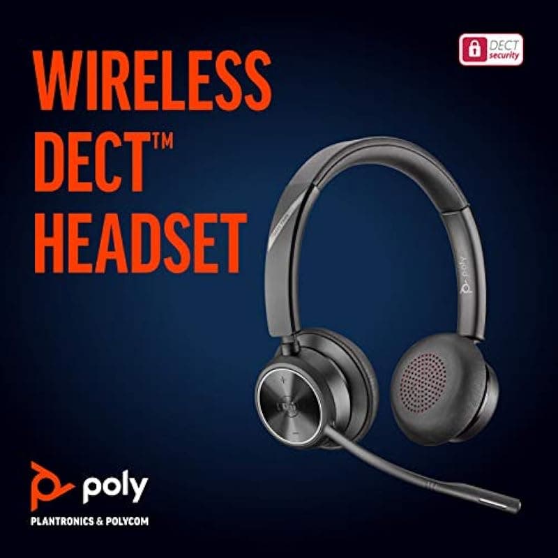 Plantronics Poly Savi 7320-M Sistema de auriculares inalámbricos DECT ultra seguros - Versión certificada por Microsoft Teams